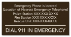 Ohio Emergency Phone Sign