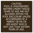 Ontario Canada Unsupervised Pool 2 Sign
