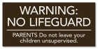 Oregon No Wading Pool Lifeguard Sign