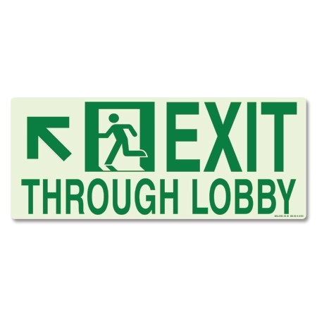 Photoluminescent Emergency Exit Lobby Sign (Left)