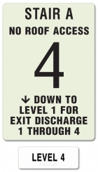 Photoluminescent NFPA Signs - 4 Floors or More