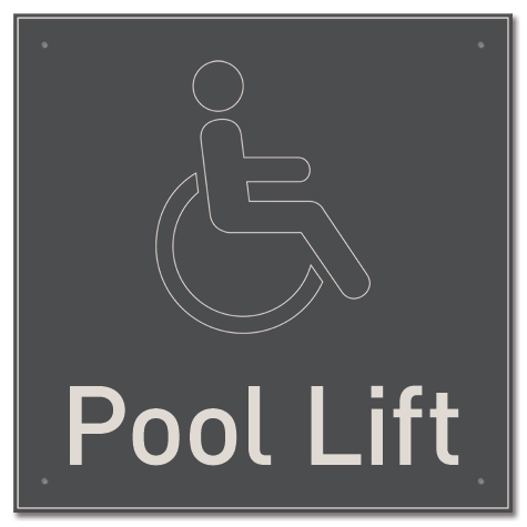 Pool Lift Sign w/ISA Symbol