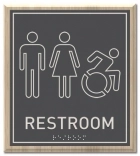 Restroom Sign w/Unisex & ISA Symbols