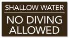 Shallow Water No Diving Sign - Arizona and South Carolina