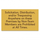 Solicitation, Distribution, and/or Trespassing Are Prohibited Sign - Exterior