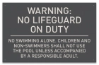 South Dakota No Lifeguard Pool Sign