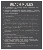 State Pool Sign - Beach Rules - Illinois Compliant