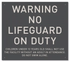 State Pool Sign - Warning No Lifeguard On Duty - Idaho Compliant