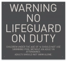 State Pool Sign - Warning No Lifeguard on Duty Sign - Maine Compliant