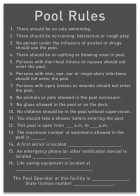 State Pool Signs - Pool Rules - South Carolina Compliant