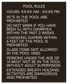 Texas Pool Rules Sign