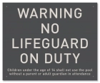 Warning No Lifeguard on Duty Sign