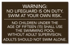 Washington DC No Lifeguard Pool Rules Sign
