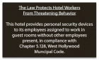 West Hollywood CA Housekeeper Protection Notice - Acrylic - 4 Pk