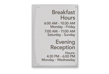 New Evening Reception Hours/Days Sign