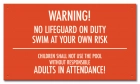 Alabama No Lifeguard Warning Sign