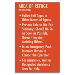 Area of Refuge Instructions Sign