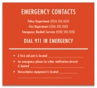 Connecticut Emergency Contacts Pool Sign