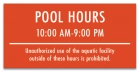 Delaware Pool Hours Sign