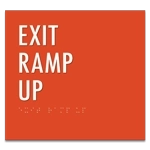 "Exit Ramp Up" Egress Sign - CA Compliant