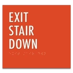 "Exit Stair Down" Egress Sign - CA Compliant