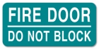 Fire Door - Do Not Block Label - 4 Pack