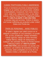 Florida Bilingual Human Trafficking Sign