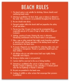 Illinois Beach Rules Sign