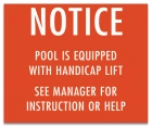 Illinois Handicap Lift Pool/Spa Sign