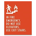 In Fire Emergency, Do Not Use Elevator... - No Braille