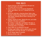 Indiana Pool Rules Sign