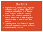 Indiana Spa Rules Sign