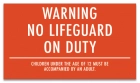 Iowa No Lifeguard On Duty Sign