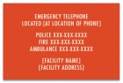 ISPSC Pool Emergency Phone Sign