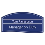 Manager on Duty Sign