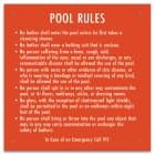 Massachusetts Pool Rules Sign