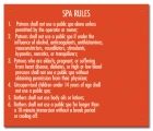 New Hampshire Spa Rules Sign