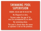 New Jersey Swimming Pool Supervision Sign