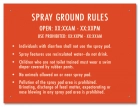 New York City Spray Ground Rules Sign