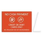No Cash Payment - Easel Sign