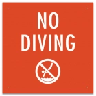 No Diving Sign with Symbol