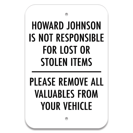 Remove Valuables from Vehicle Parking Sign