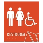 Restroom Sign w/Unisex & ISA Symbols