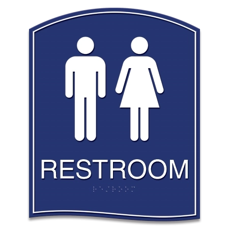 Restroom Sign w/Unisex Symbols