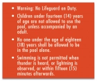 Roanoke, Virginia Pool Rules Sign