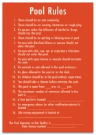 South Carolina Pool Rules Sign