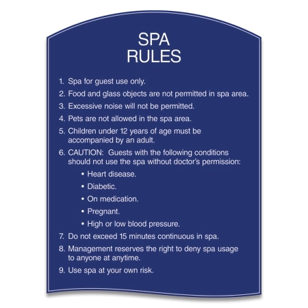 Spa Rules Sign