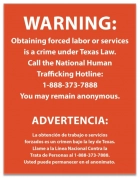 Texas Bilingual Human Trafficking Notice - Acrylic