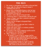 Washington Pool Rules Sign