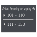2-Line Directional Sign (No Smoking or Vaping Hotel)